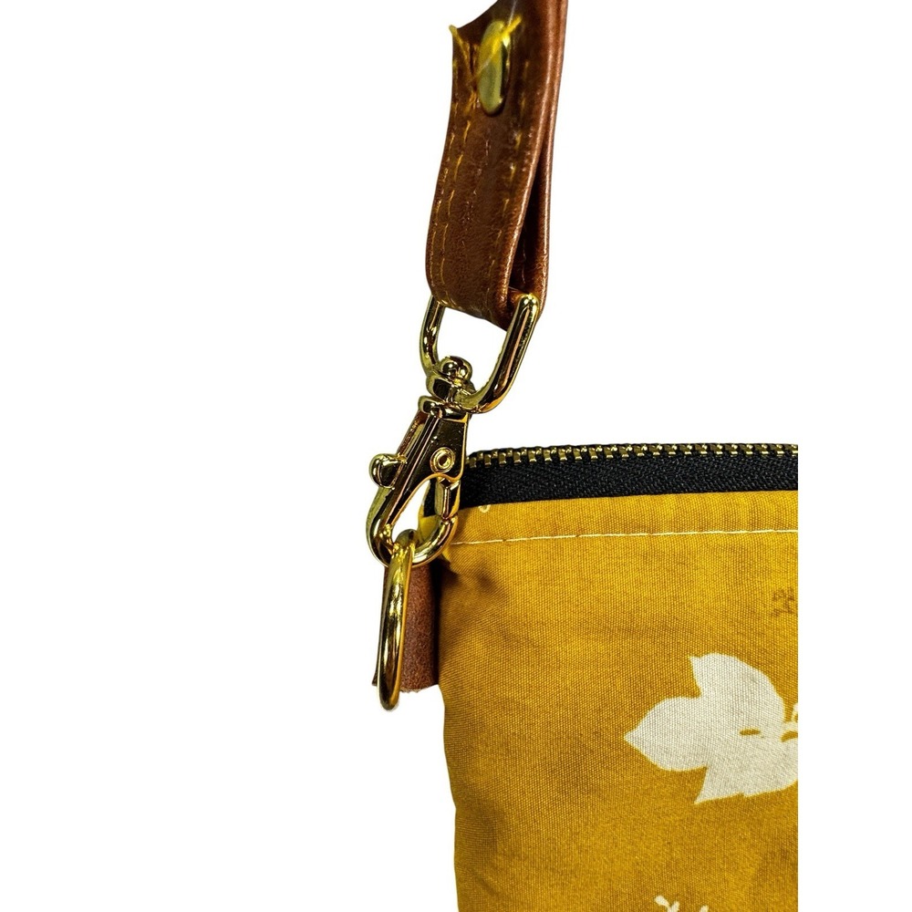 September Skye Floral Crossbody Bag Mustard Yellow Boho Purse Faux Leather - Picture 5 of 10